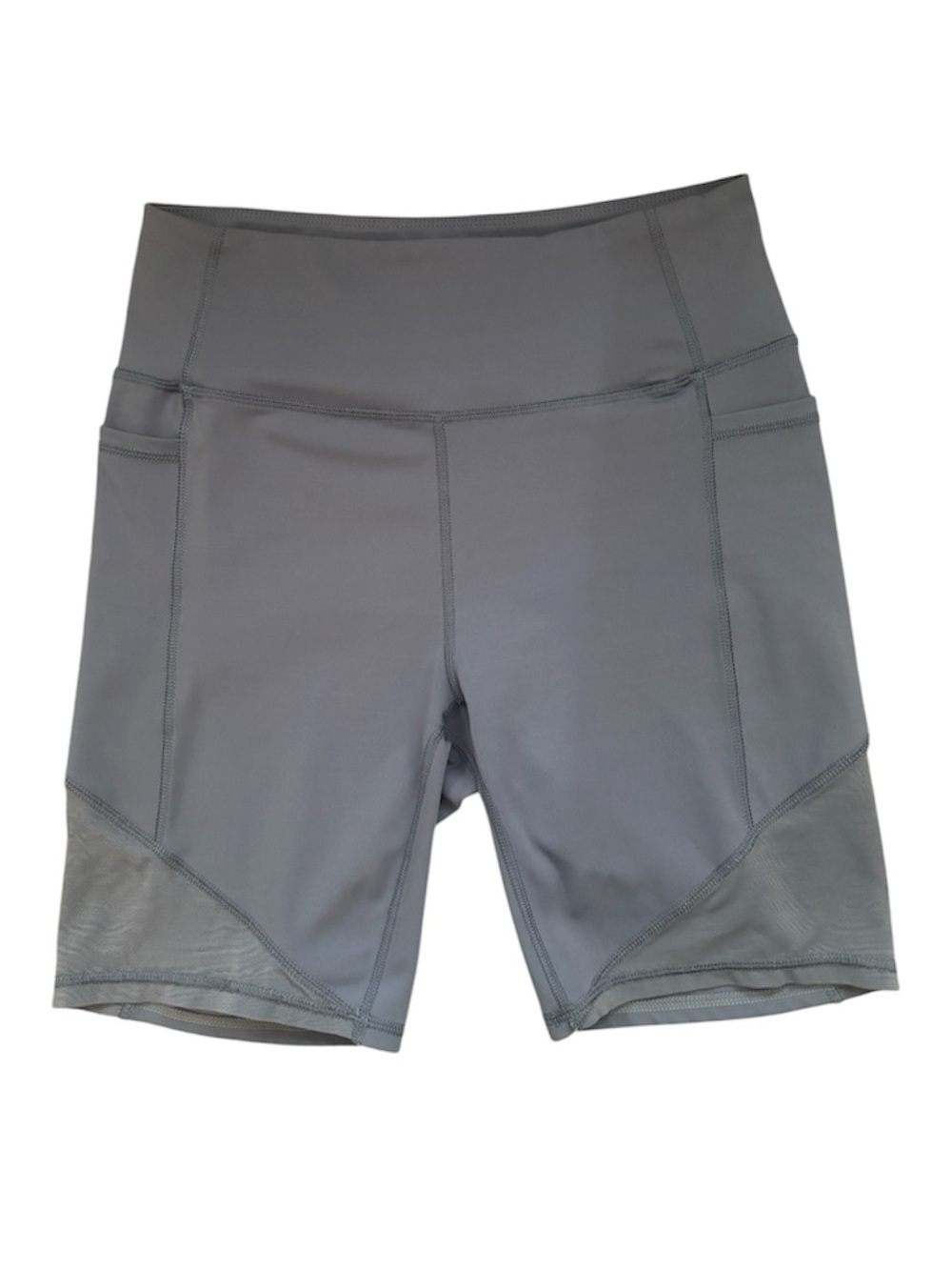 High-Waist Women's Performance Shorts in Grayish Blue